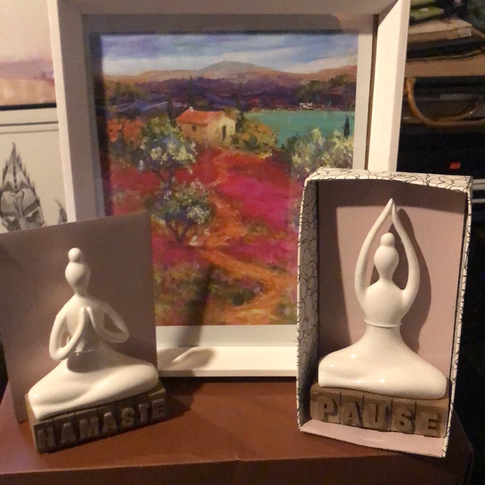 Yoga book ends or shelf sitters